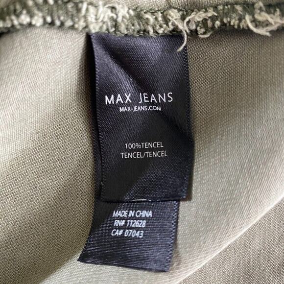 Max Jeans Jacket Women Medium Army Green Military Utility Tencel Drape - Picture 3 of 14